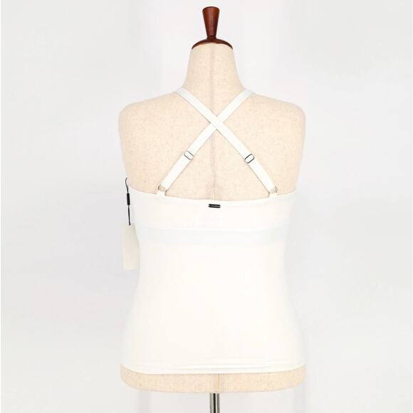 Calvin Klein Women White Printed High-Neck Cross-Back Swim Tankini Top Size XL - Picture 5 of 7